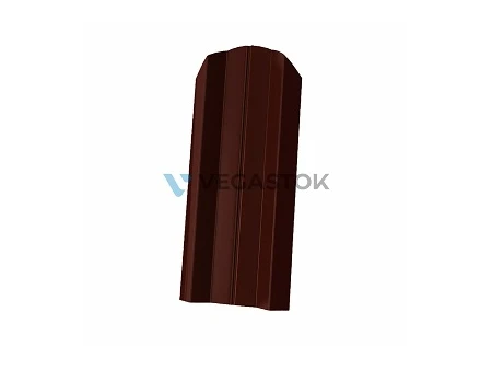 Штакетник М фигурный 0,40х100мм RAL 8017 шоколад Vega