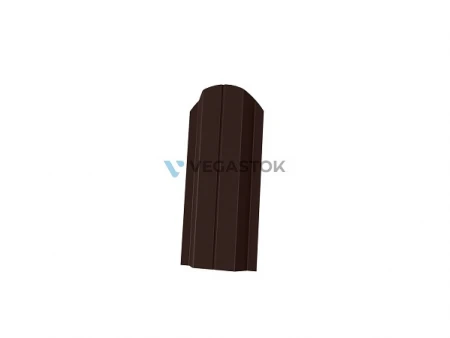 Штакетник П фигурный 0,40х100мм RAL 8017 шоколад Vega