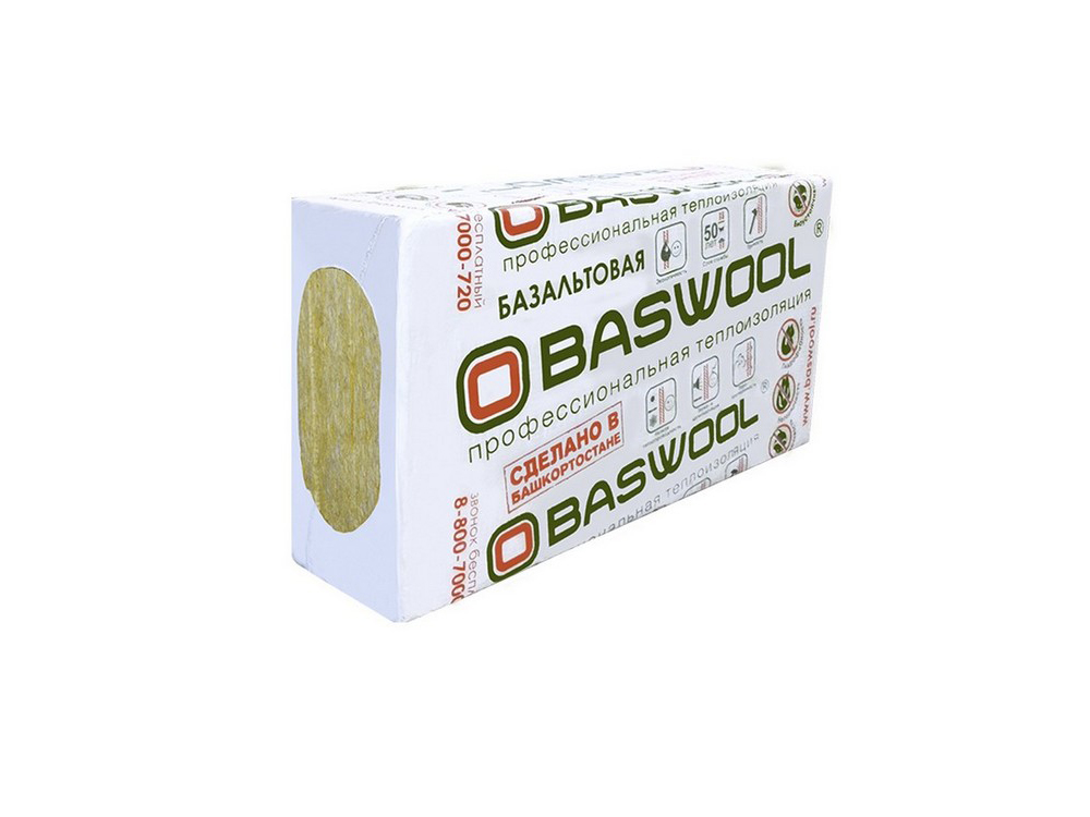 Плита мин. вата BASWOOL ЛАЙТ 45 1200х600х100 (6шт/уп; 0,432 м3)