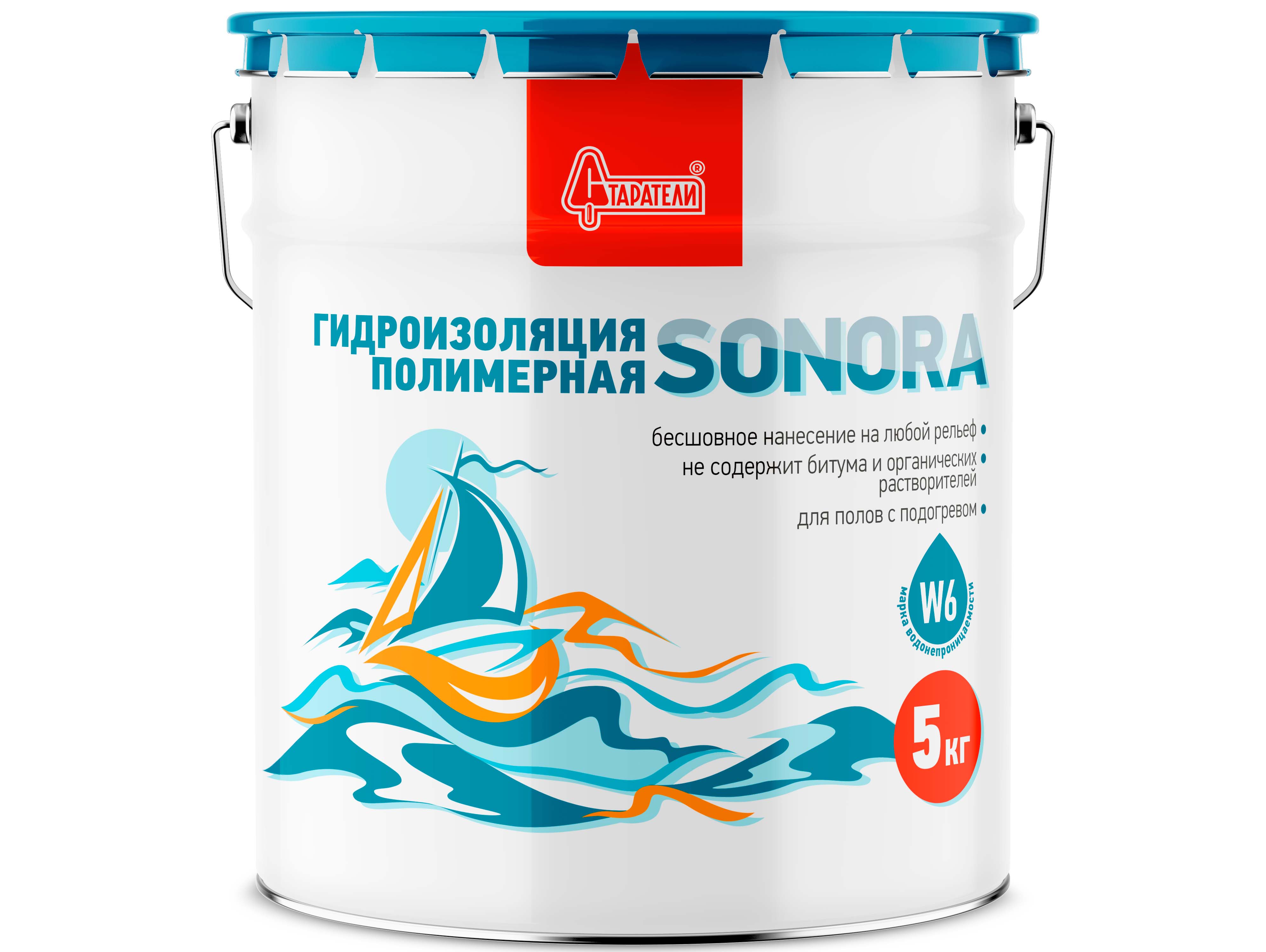 Гидроизоляция полимерная «SONORA» 5кг ведро металлическое