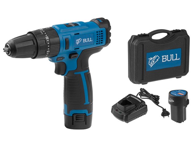 Аккумуляторный шуруповерт BULL SR 1201 (12В,2 акк.,1.5 А/ч Li-Ion,25 Нм.)