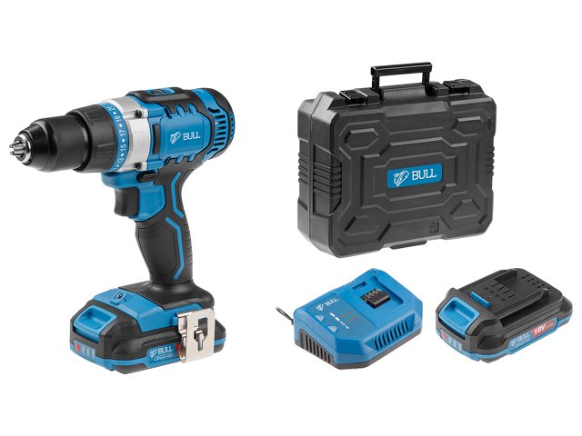 Аккумуляторный шуруповерт BULL SR 1801 (18В,2 акк.2.0 А/ч Li-Ion,50 Нм.)