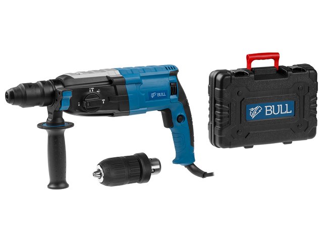 Перфоратор BULL BH 2801 (900Вт, 3.2 Дж, 4реж., патрон SDS-plus, БЗП в комплекте, вес 3.8 кг)