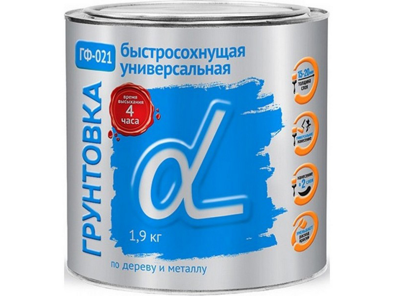 Грунт ГФ-021 красно-коричневый 1,9кг быстросохнущий «АЛЬФА»
