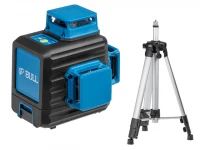 Нивелир лазерный линейный BULL LL 3401 c аккумулятором и штативом в кор. (проекция: 3 плоскости 360°, до 80 м, +/- 0.30 мм/м, резьба 1/4 Подходит при  