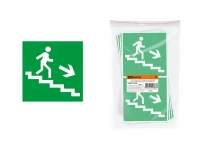Знак Направление к эвакуационному выходу (по лестнице направо вниз) 150х150мм TDM (SQ0817-0045)  