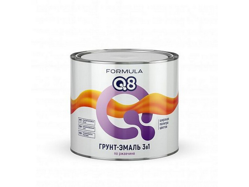Грунт-эмаль по ржавчине белая 0,9кг «FORMULA Q8» (14 шт)