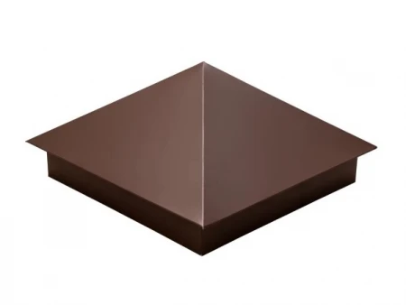 Колпак на столб 400*400 (ПЭ, RAL 8017 шоколадно-коричневый, односторонний