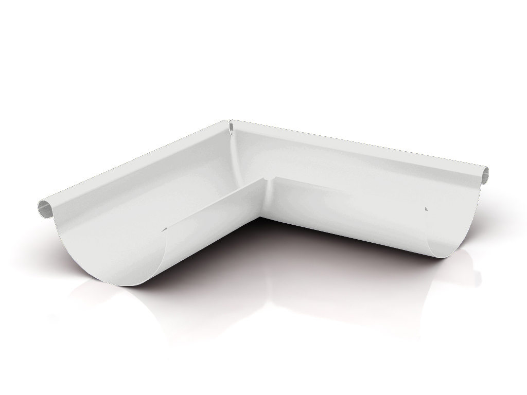 Угол желоба наружний штамп. 120 градусов сигн.белый RAL9003 СТАНДАРТ