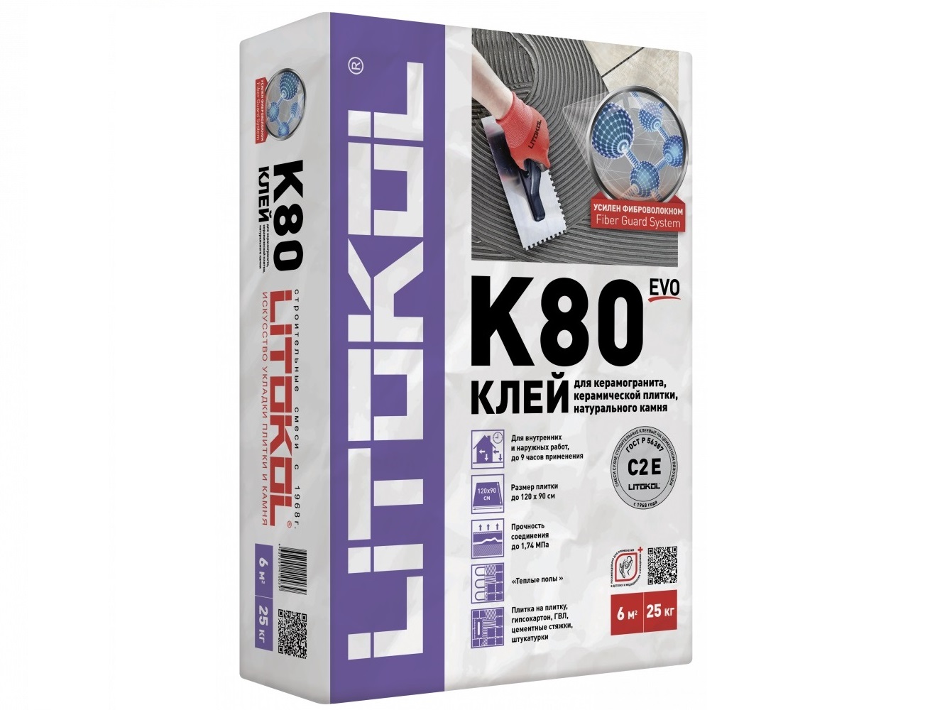 Клей плиточный К80 LitoFlex 25кг Litokol