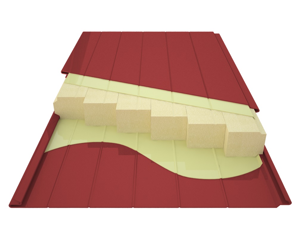 Сэндвич-панель стеновая Airpanel PIR 150 мм - 1190 RAL3003/9003 (6,09м)