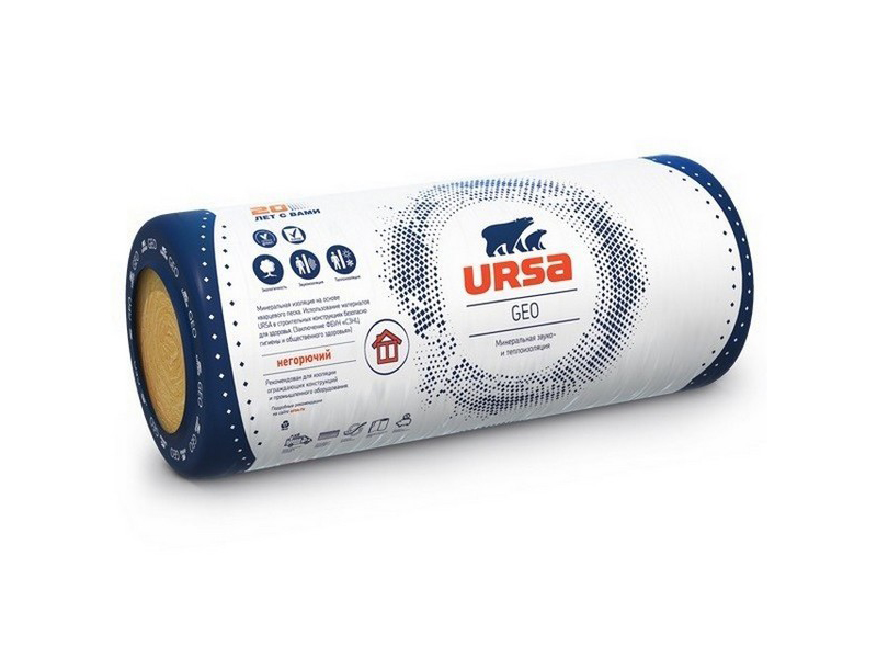Утеплитель URSA GEO (1250x600x100) 0,375 м3 уп 5плит/3.8м2