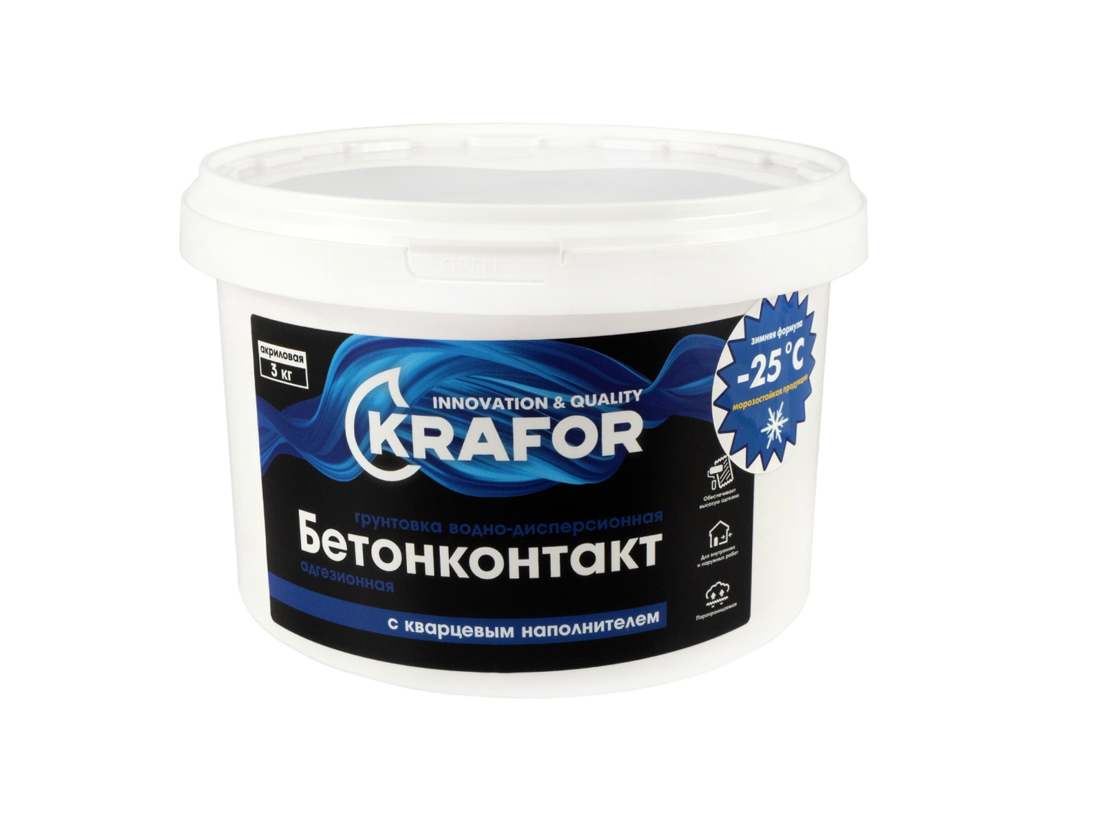 Грунтовка БЕТОН-КОНТАКТ 3 кг KRAFOR (штучно)
