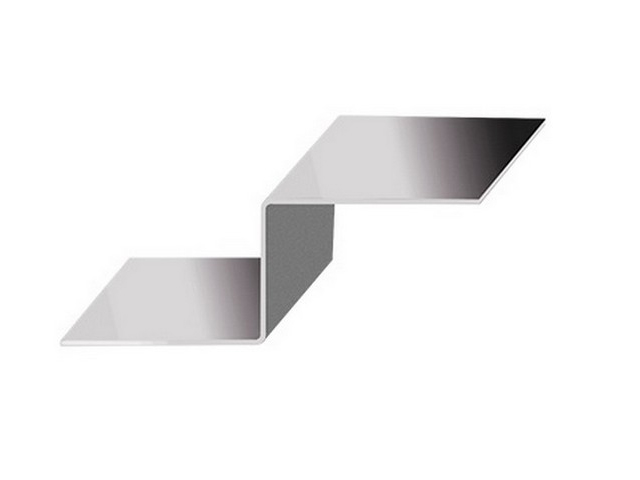 Z-образная 100х120х30*2000 RAL 9006 белый алюминий 0,5 мм