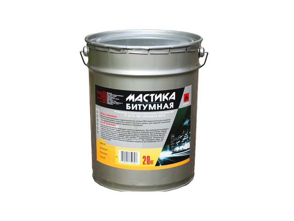 Мастика гидроизоляционная МБУ (БИЛАСТ) 20 л. ведро