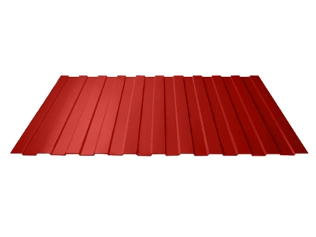 Профнастил оц. С8 II сорт 1150(1200) RAL3020 транспорт.красный СТО-16052861-001-2020