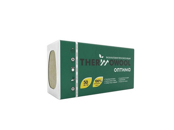 Плита мин. вата ИЗОМИН ThermoWool Оптима -1200.600.100 50 кг/м3 (4 шт/уп 0,288м3)
