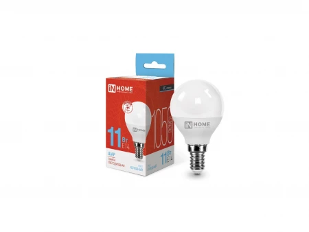 Лампа LED-ШАР-VS 11Вт 230В Е14 6500К  1050Лм IN HOME