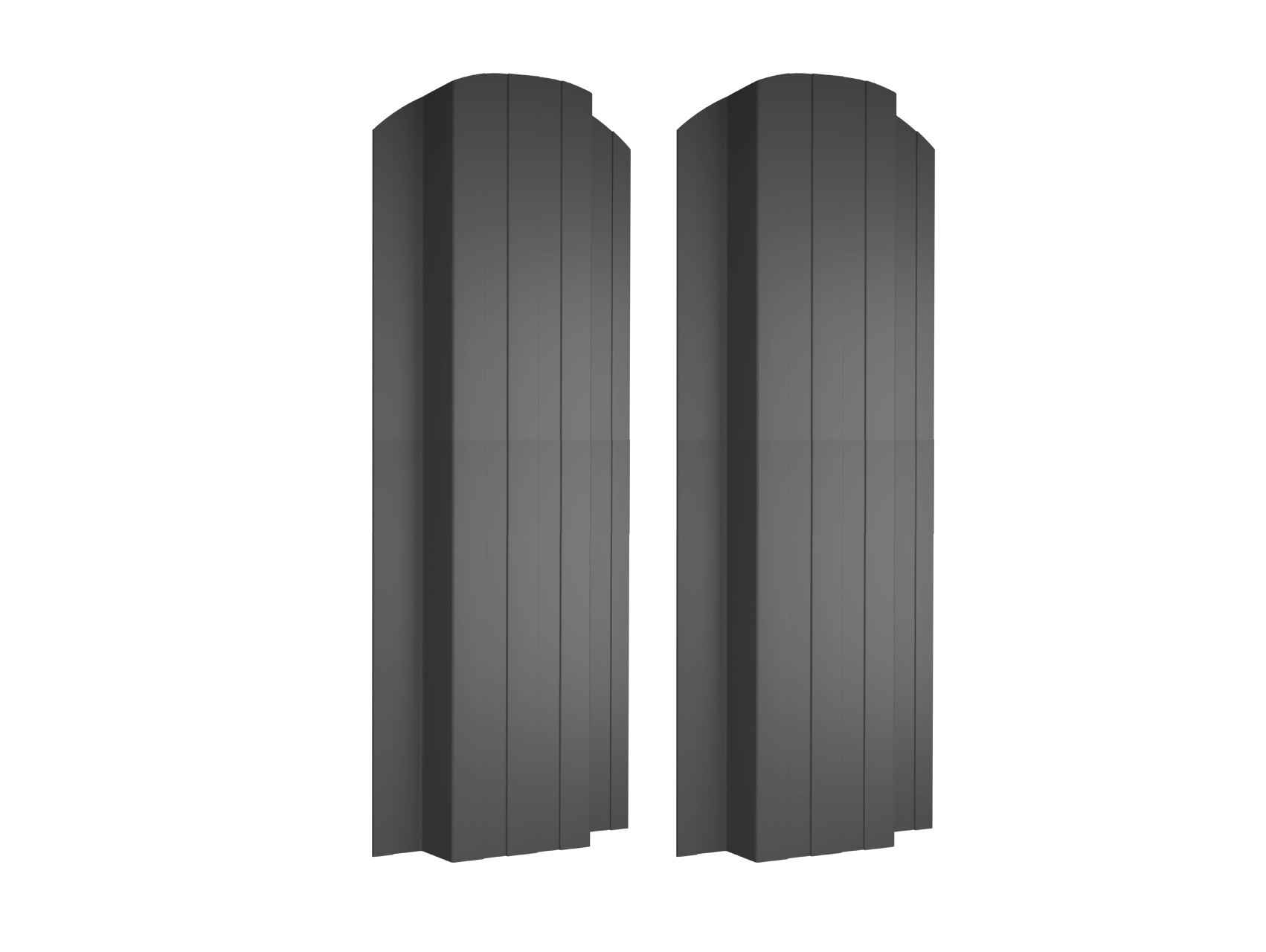 Штакетник П фигурный 0,40х110мм RAL 7024 мокрый асфальт (25 шт) (1,50м)