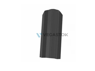 Штакетник М фигурный 0,40х100мм RAL 7024 мокрый асфальт Vega (1,50м)