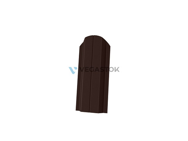 Штакетник П фигурный 0,40х100мм RAL 8017 шоколад Vega (20 шт) (1,80м)
