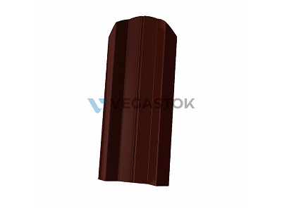 Штакетник М фигурный 0,40х100мм RAL 8017 шоколад Vega (1,20м)