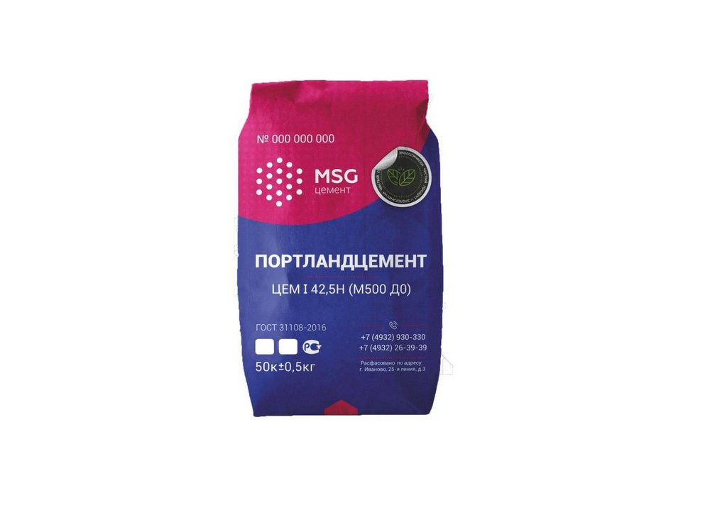 Портландцемент М 500 Д0 (мешок 25 кг) (под. 56шт)