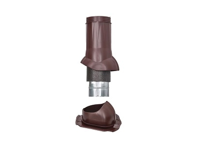 Готовый комплект, изолированный, кровли PROF-20, Ø 125/160 мм, коричневый (для кровли RAL 8017), серии Static