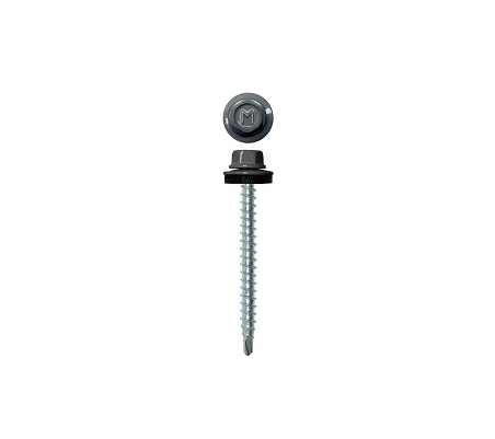 Саморез кровельный 4,8х50 RAL7024 мокрый асфальт Daxmer