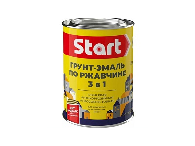 Грунт-эмаль по ржавчине 3 в 1 белая 0,8кг Старт (14 шт)