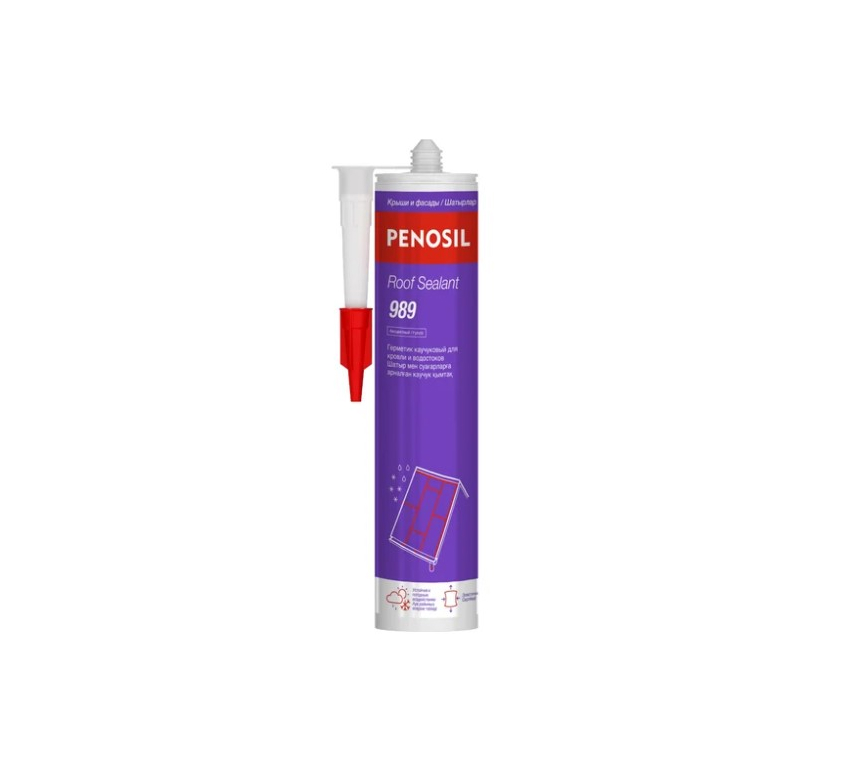 Герметик каучуковый для кровли и водостоков PENOSIL Roof Sealant 989 280 мл серый