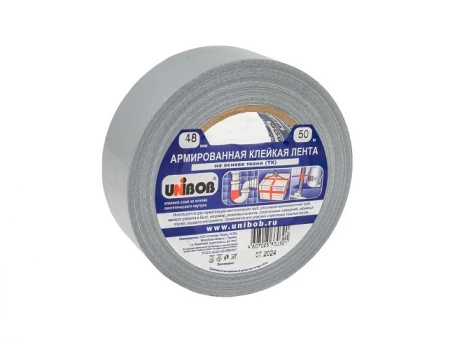 Лента клейкая армированная 48мм х 50м серая Unibob