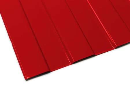 Профнастил оц. С8 II сорт 1150(1200) RAL3020 транспорт.красный СТО-17052861-002-2025