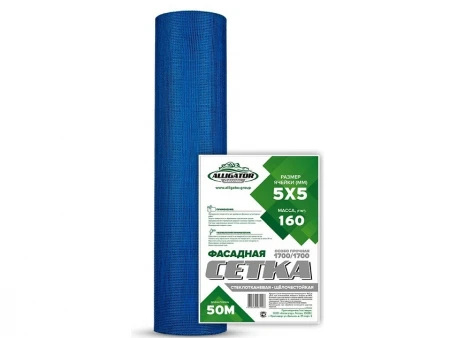 Сетка стеклотканевая Alligator Gavial160 Синяя, ячейка 5х5, 1.0х50 м