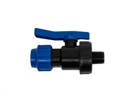 Кран компрес. для ПЭ труб НР 20 x 1/2" (Lammin) 200/10